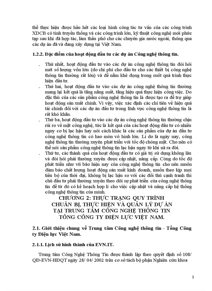 image for page Phương hướng và kiến nghị một số giải pháp nhằm hoàn thiện quy trình chuẩn bị thực hiện và quản lý dự án đầu tư tại Trung tâm Công nghệ thông tin Tổng công ty Điện lực Việt Nam 1