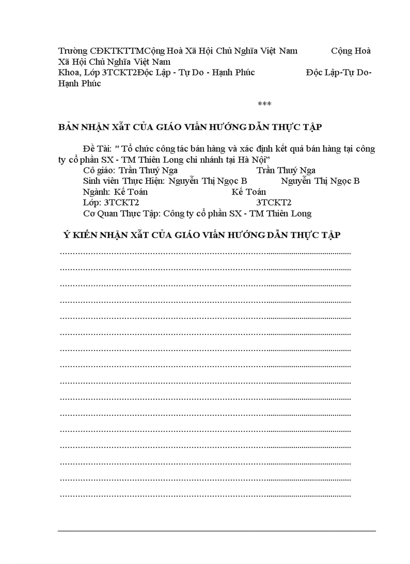 image for page Tổ chức công tác bán hàng và xác định kết quả bán hàng tại công ty cổ phần SX TM Thiên Long chi nhánh tại Hà Nội 1