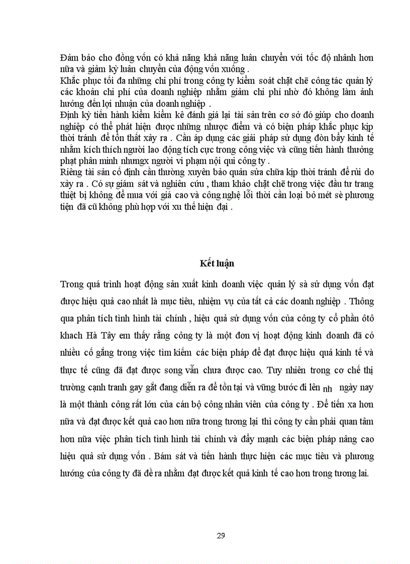 image for page Phân tích tình hình sử dụng vốn của công ty cổ phần ôtô khách Hà Tây