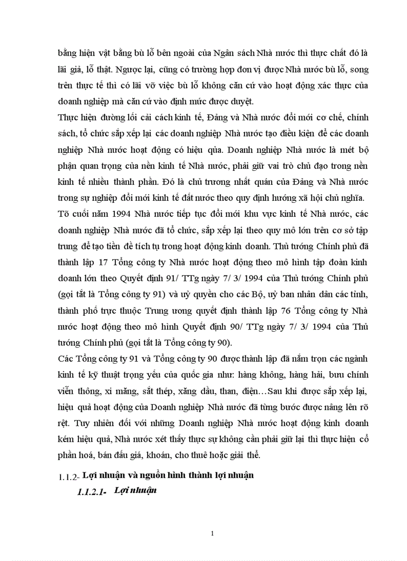 Phân tích lợi nhuận và một số giải pháp nhằm nâng cao lợi nhuận trong sản xuất kinh doanh tại Tổng công ty Thép Việt Nam 1
