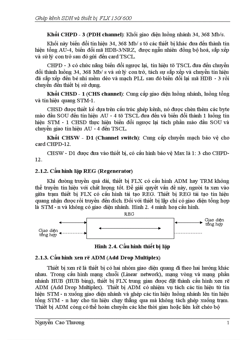 image for page Ghép kênh SDH và thiết bị FLX