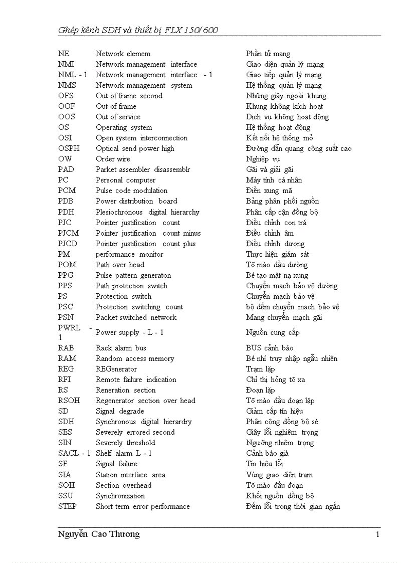 image for page Ghép kênh SDH và thiết bị FLX