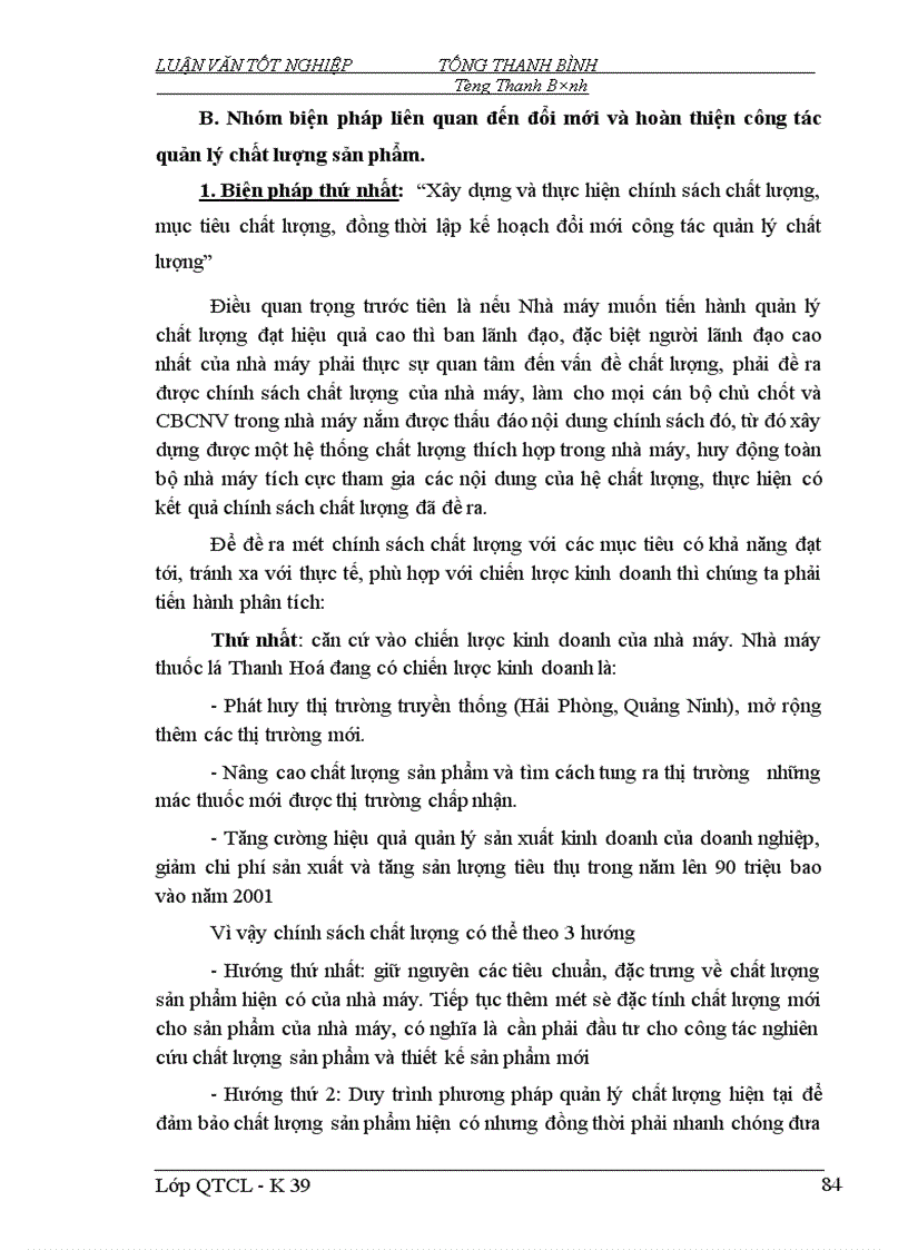 image for page Một số biện pháp nhằm đổi mới và hoàn thiện công tác QLCL ở Nhà máy Thuốc lá Thanh Hoá 1