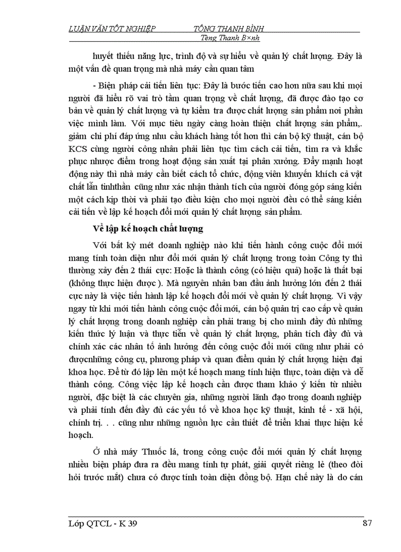 image for page Một số biện pháp nhằm đổi mới và hoàn thiện công tác QLCL ở Nhà máy Thuốc lá Thanh Hoá 1