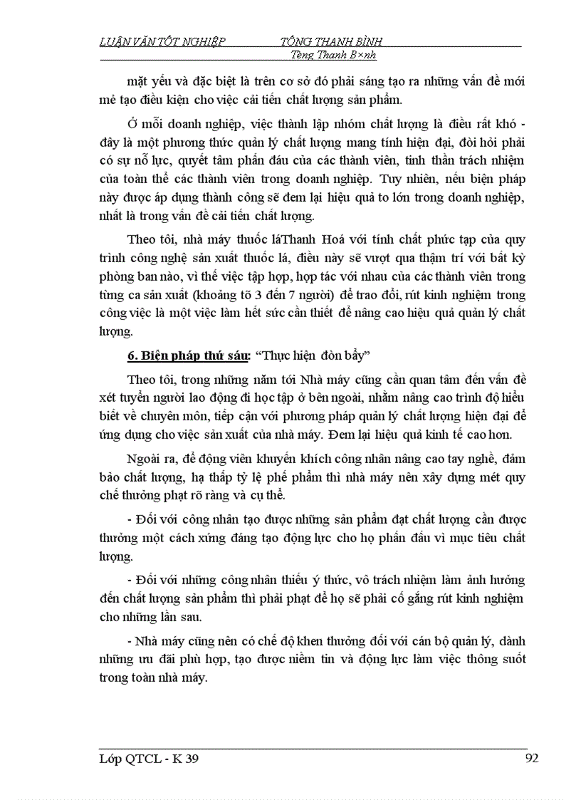 image for page Một số biện pháp nhằm đổi mới và hoàn thiện công tác QLCL ở Nhà máy Thuốc lá Thanh Hoá 1