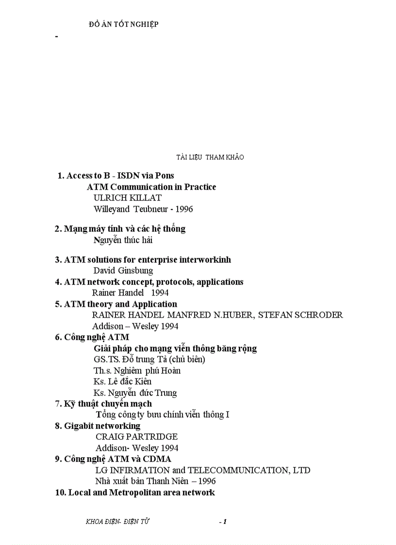 image for page Trình bày các ứng dụng của công nghệ ATM và đặc biệt là ứng dụng trong mạng ATM LAN