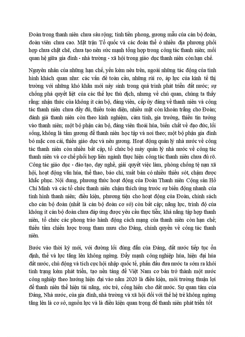 image for page Những mục tiêu quan điểm và những giải pháp về tăng cường sự lãnh đạo của Đảng đối với công tác thanh niên thời kỳ đẩy mạnh CNH HĐH đất nước theo tinh thần nghị quyết TW