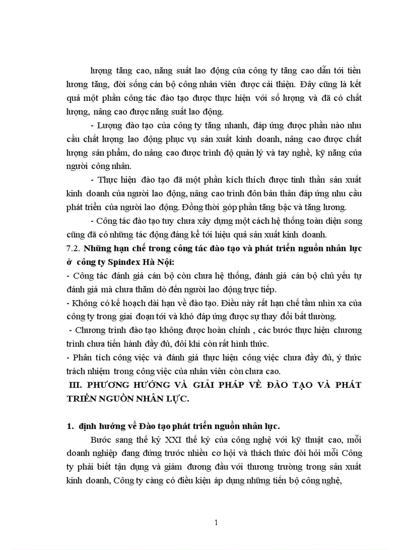 image for page Thực trạng công tác đào tạo và phát triển nhân sự của Công Ty TNHH Công Nghiệp Spindex Hà Nội Kết cấu đề tài gồm 2 phần Phần I