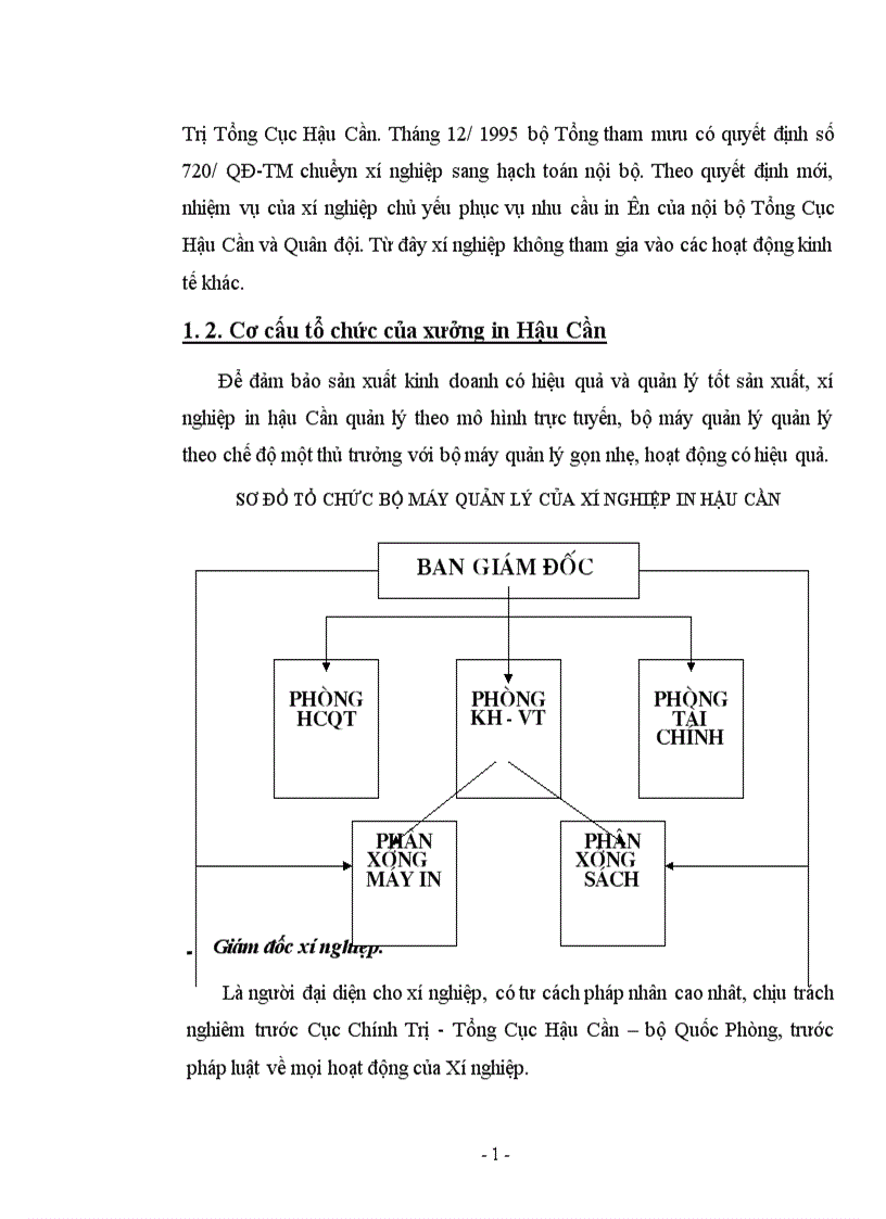 image for page Hoạt động sản xuất kinh doanh của xí nghiệp in Hậu cần trong 2 năm gần đây