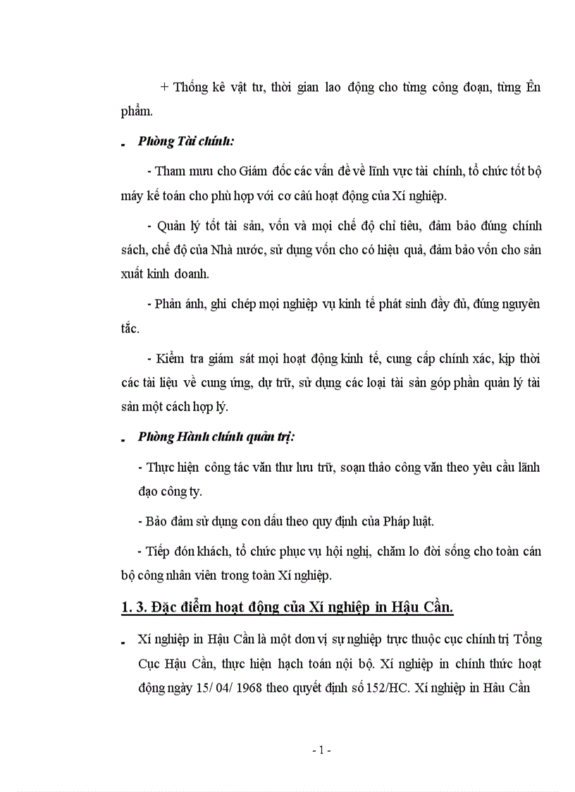 image for page Hoạt động sản xuất kinh doanh của xí nghiệp in Hậu cần trong 2 năm gần đây