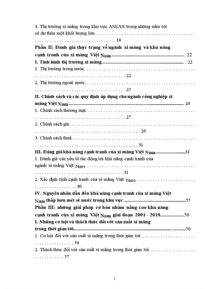 Những giải pháp cơ bản nhằm nâng cao khả năng cạnh tranh của xi măng Việt Nam trong giai đoạn 2001 2010