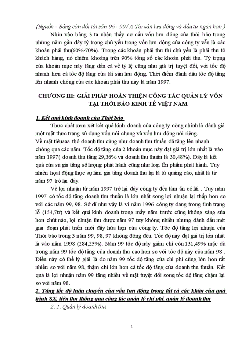 image for page Quản lý vốn lưu động và giải pháp hoàn thiện công tác quản lý vốn lưu động tại Thời báo kinh tế Việt nam