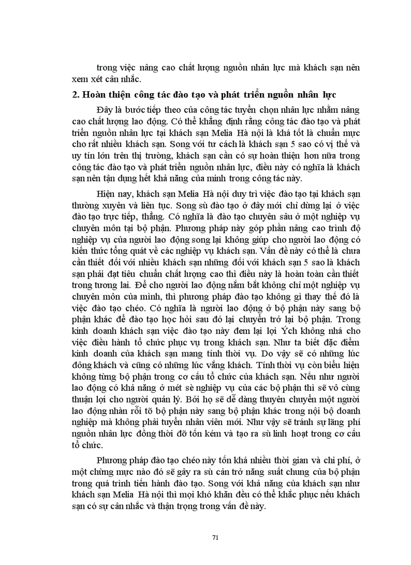 image for page Quản trị nhân lực tại khách sạn Melia Hà nội Thực trạng và giải pháp 1