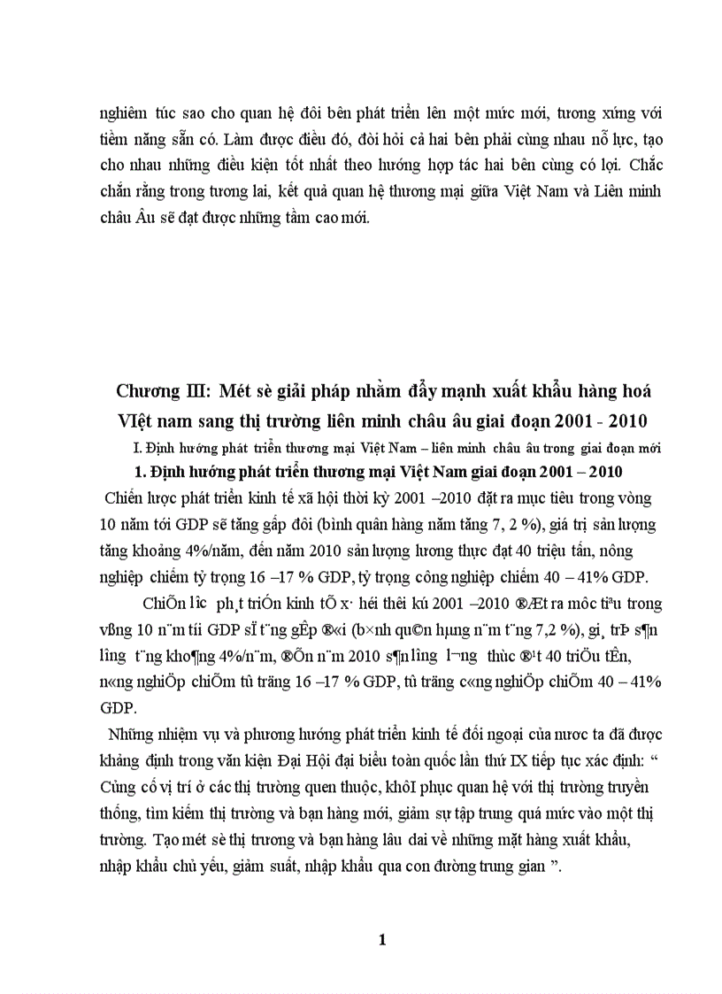 image for page Một số giải pháp thúc đẩy hoạt động xuất khẩu hàng hoá của Việt Nam sang thị trường EU giai đoạn 2001 2010