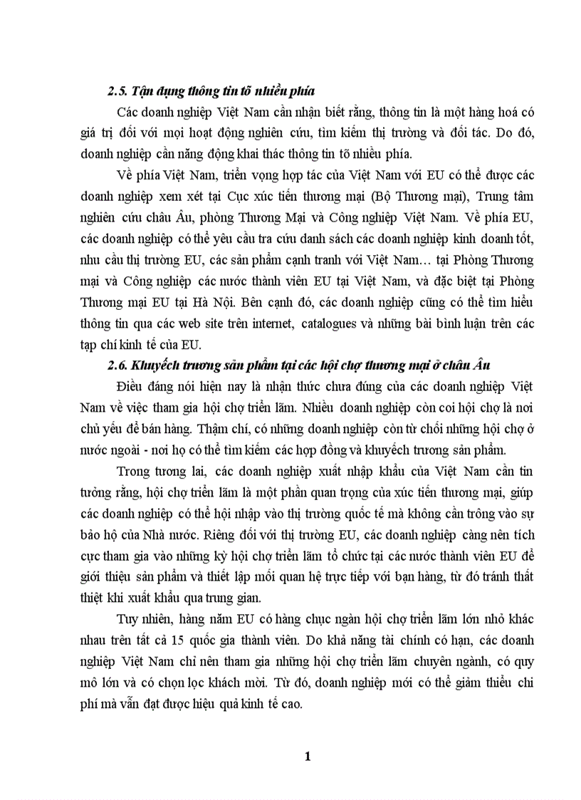 image for page Một số giải pháp thúc đẩy hoạt động xuất khẩu hàng hoá của Việt Nam sang thị trường EU giai đoạn 2001 2010