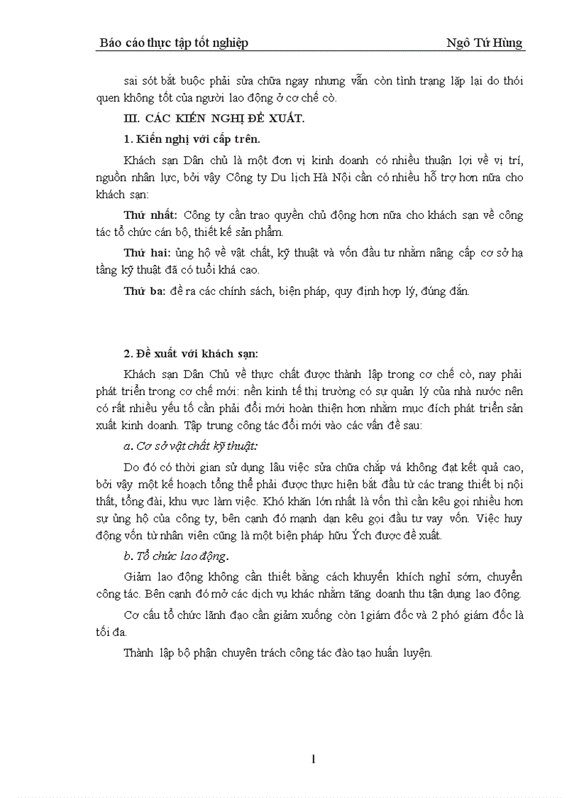 image for page Báo cáo thực tập tại khách sạn Dân Chủ