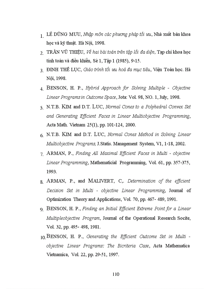 image for page Bài toán qui hoạch tuyến tính đa mục tiêu trong không gian giá trị