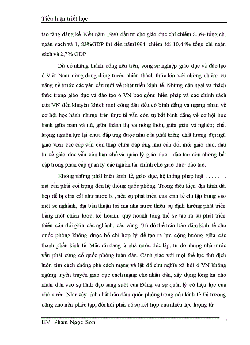 image for page Vận dụng quan điểm trong triết học Mác Lê Nin để phân tích quá trình chuyển đổi sang nền kinh tế thị trường ở Việt Nam 1