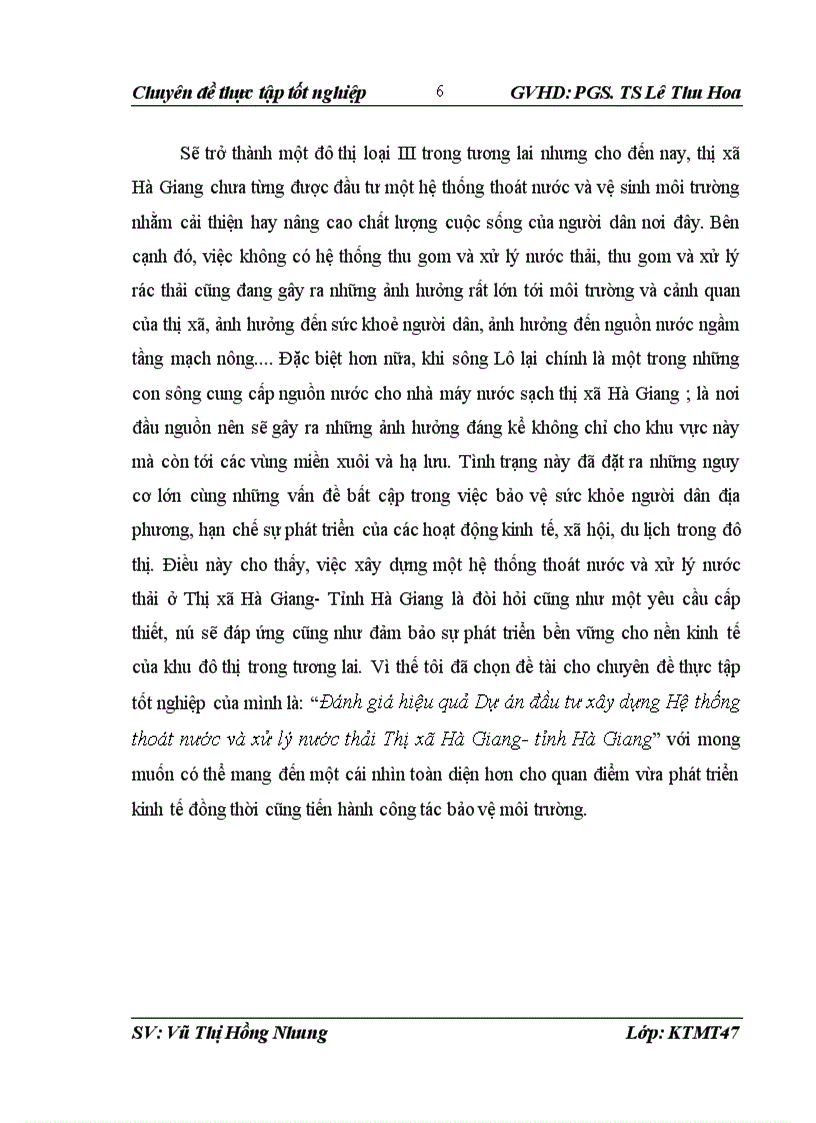 image for page Đánh giá hiệu quả Dự án đầu tư xây dựng Hệ thống thoát nước và xử lý nước thải Thị xã Hà Giang tỉnh Hà Giang 1