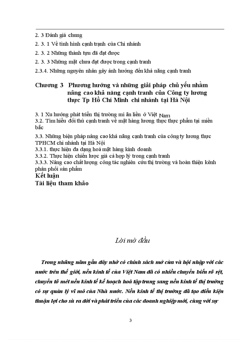 Một số biện pháp nâng cao khả năng cạnh tranh của Công ty lương thực TP HCM chi nhánh tại Hà Nội