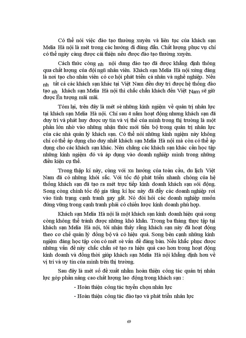 image for page Quản trị nhân lực tại khách sạn Melia Hà nội Thực trạng và giải pháp