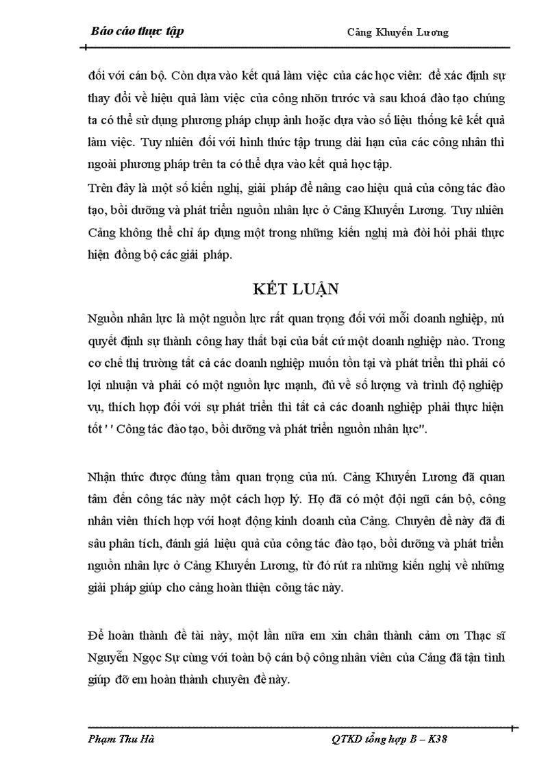 image for page Công tác đào tạo bồi dưỡng và phát triển nguồn nhân lực ở cảng Khuyến Lương 1