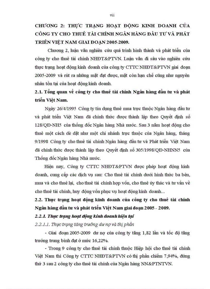 image for page Phát triển hoạt động kinh doanh của Công ty cho thuê tài chính Ngân hàng Đầu tư và Phát triển Việt Nam đến năm 2015 1