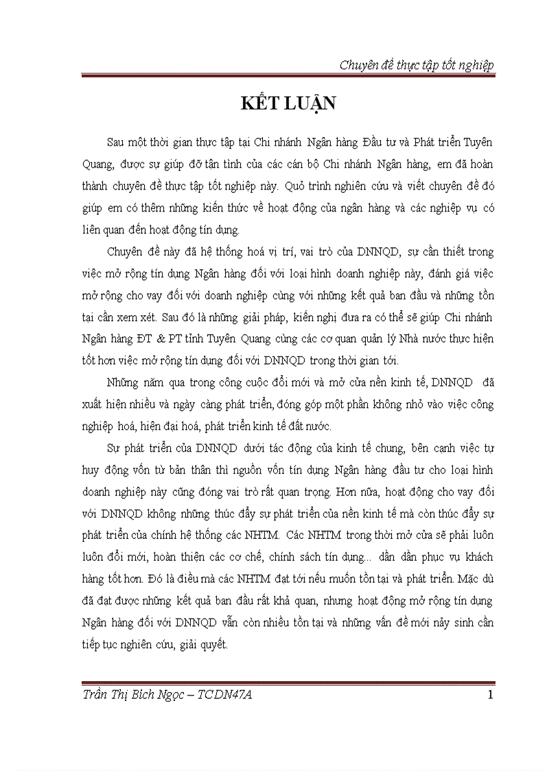 image for page Mở rộng hoạt động tín dụng đối với doanh nghiệp ngoài quốc doanh tại Chi nhánh Ngân hàng Đầu tư và Phát triển Tuyên Quang 1