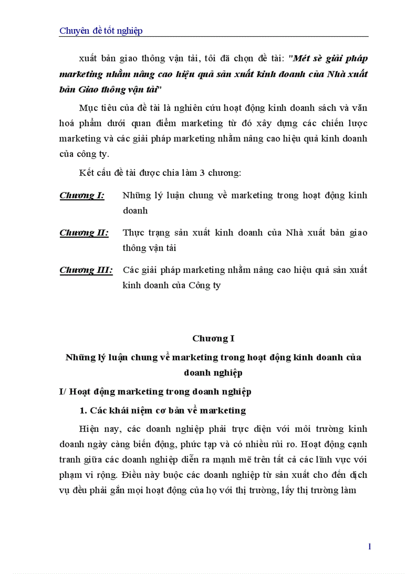 image for page Một số giải pháp marketing nhằm nâng cao hiệu quả sản xuất kinh doanh của Nhà xuất bản Giao thông vận tải 1