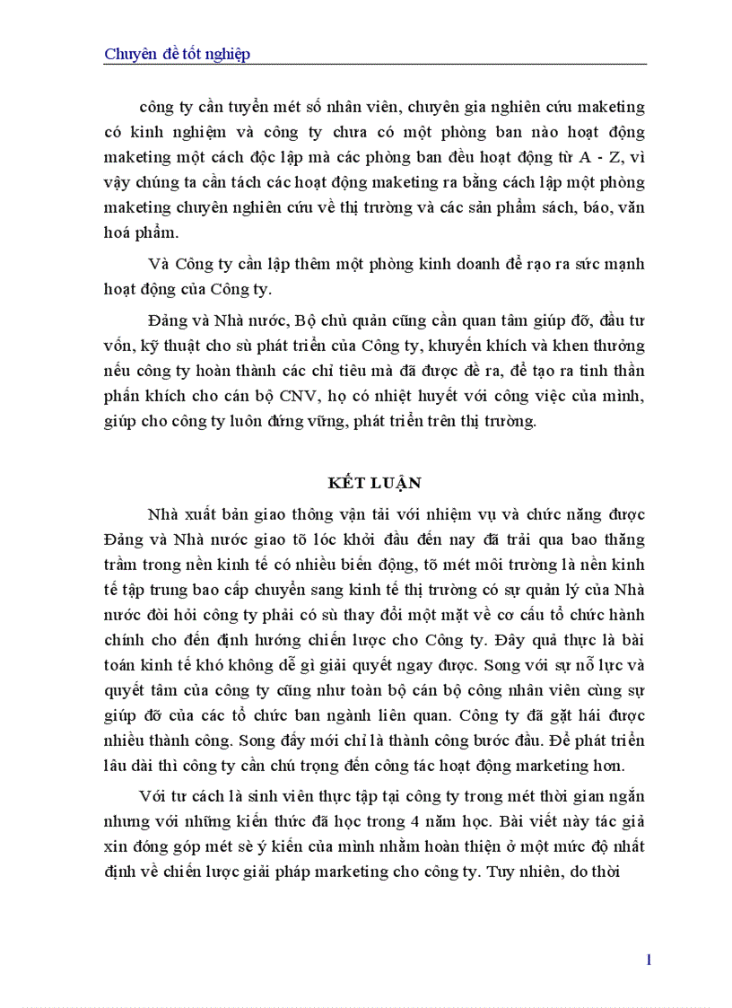 image for page Một số giải pháp marketing nhằm nâng cao hiệu quả sản xuất kinh doanh của Nhà xuất bản Giao thông vận tải 1