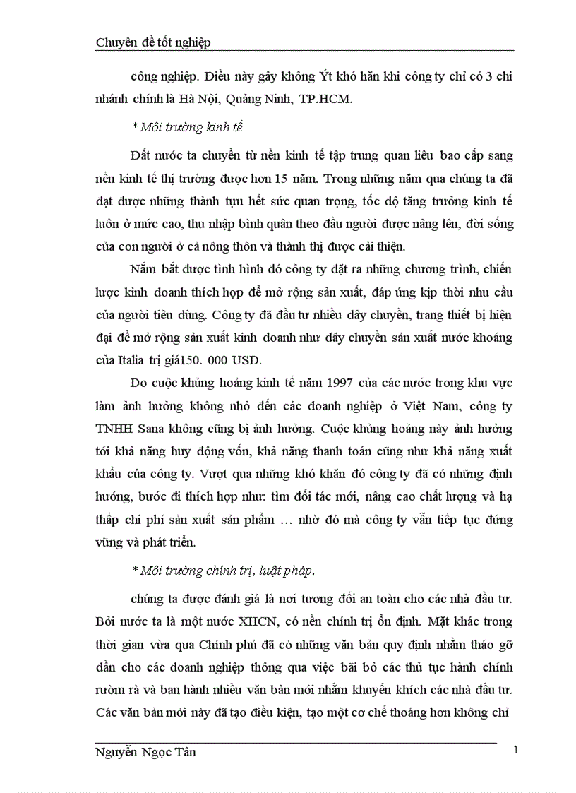 image for page Hoàn thiện giải pháp marketing hỗn hợp nhằm phát triển thị trường nước khoáng của công ty TNHH Sana 1