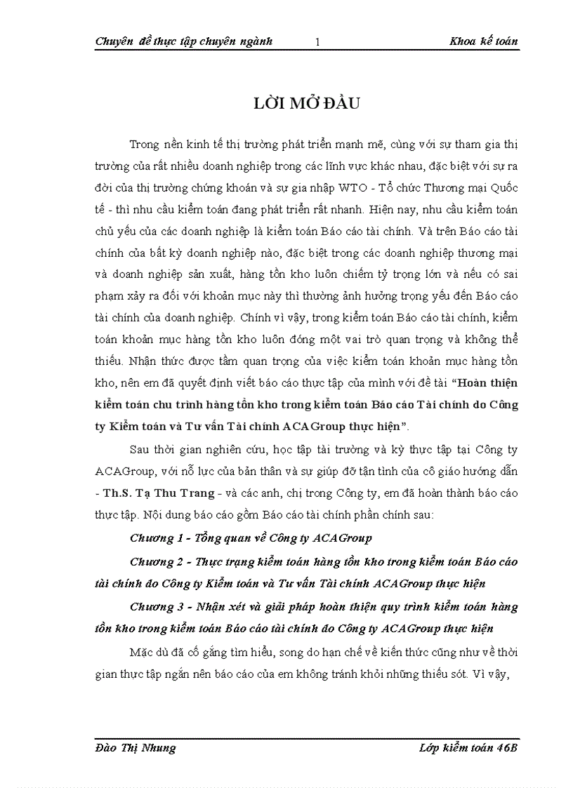 image for page Hoàn thiện kiểm toán chu trình hàng tồn kho trong kiểm toán Báo cáo Tài chính do Công ty Kiểm toán và Tư vấn Tài chính ACAGroup thực hiện 1
