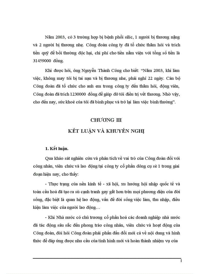 image for page Vai trò của Công đoàn đối với công nhân lao động tại công ty cổ phần dụng cụ số 1 trong giai đoạn hiện nay