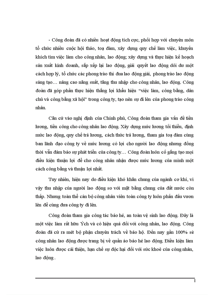 image for page Vai trò của Công đoàn đối với công nhân lao động tại công ty cổ phần dụng cụ số 1 trong giai đoạn hiện nay