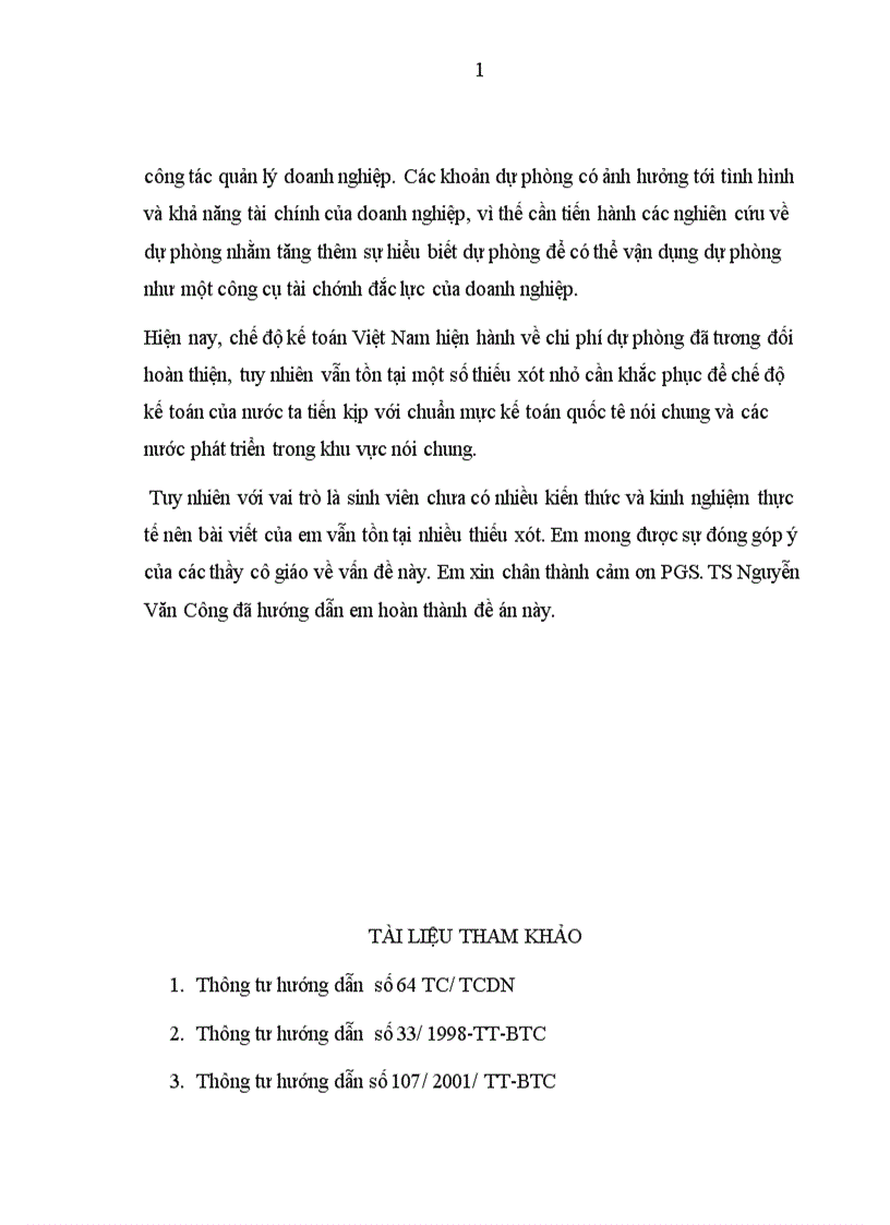 image for page Bàn về chế độ hạch toán chi phí dự phòng ở Việt Nam 1