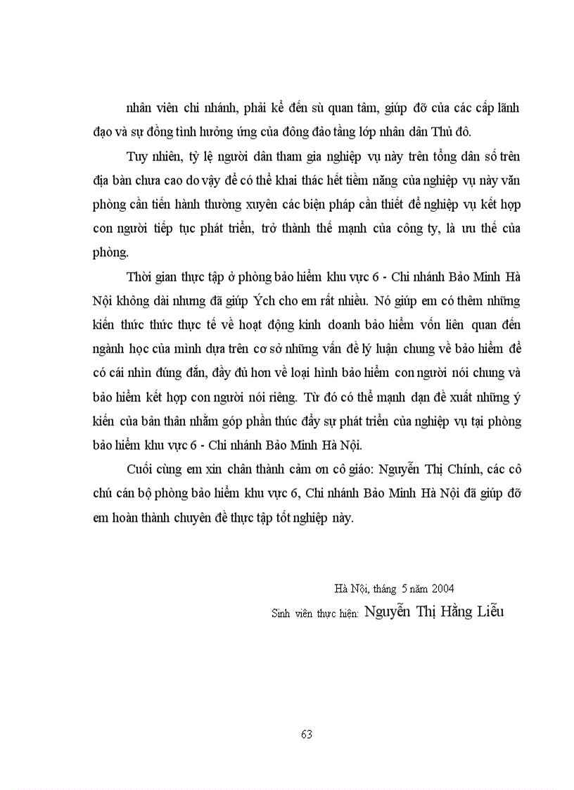 image for page Bảo hiểm kết hợp con người thực trạng và giải pháp nhằm thúc đẩy sự phát triển của nghiệp vụ tại phòng bảo hiểm khu vực 6 Chi nhánh Bảo Minh Hà Nội 1