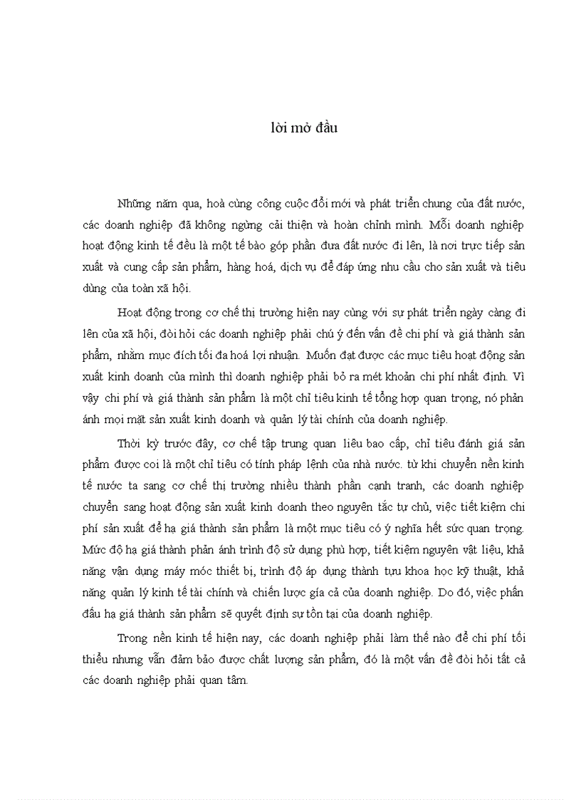 image for page Phân tích chi phí sản xuất kinh doanh và các biện pháp hạ giá thành sản phẩm tại Công ty Dệt may Hà Nội 1