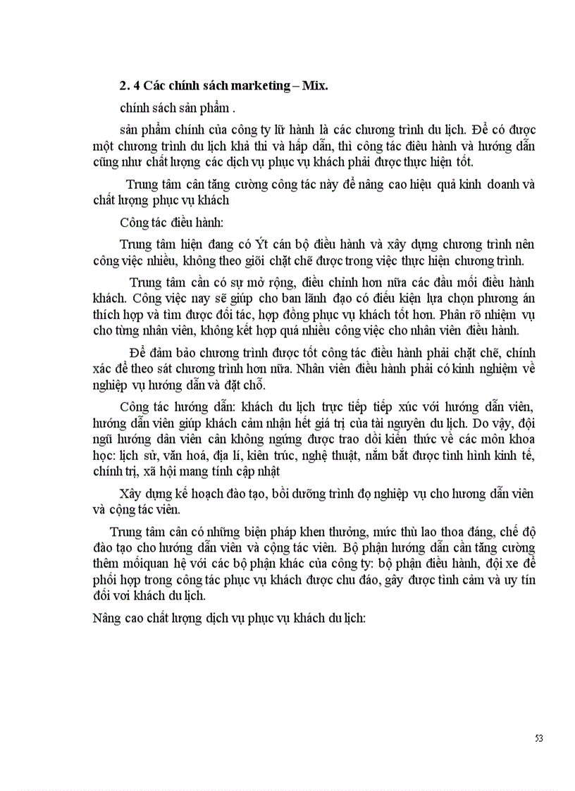 image for page Vận dụng các chính sách Marketing mix tại Trung tâm Du lịch Hà Nội 1