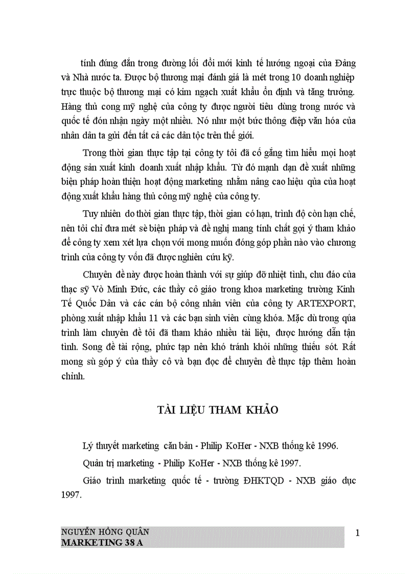 image for page Phát triển hoạt động Marketing trong kinh doanh xuất khẩu mặt hàng thủ công mỹ nghệ ở công ty xuất nhập khẩu ARTEXPORT 1