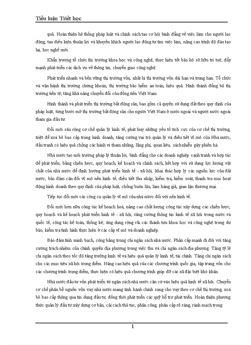 image for page Vai trò của ý thức trong đời sống xã hội và sự vận dụng của Đảng Cộng Sản Việt Nam trong quá trình đổi mới kinh tế hiện nay 1