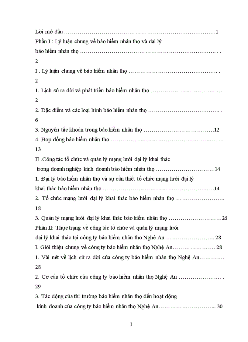 image for page Tổ chức và quản lý mạng lưới đại lý khai thác bảo hiểm nhân thọ tại công ty bảo hiểm nhân thọ Nghệ An 1