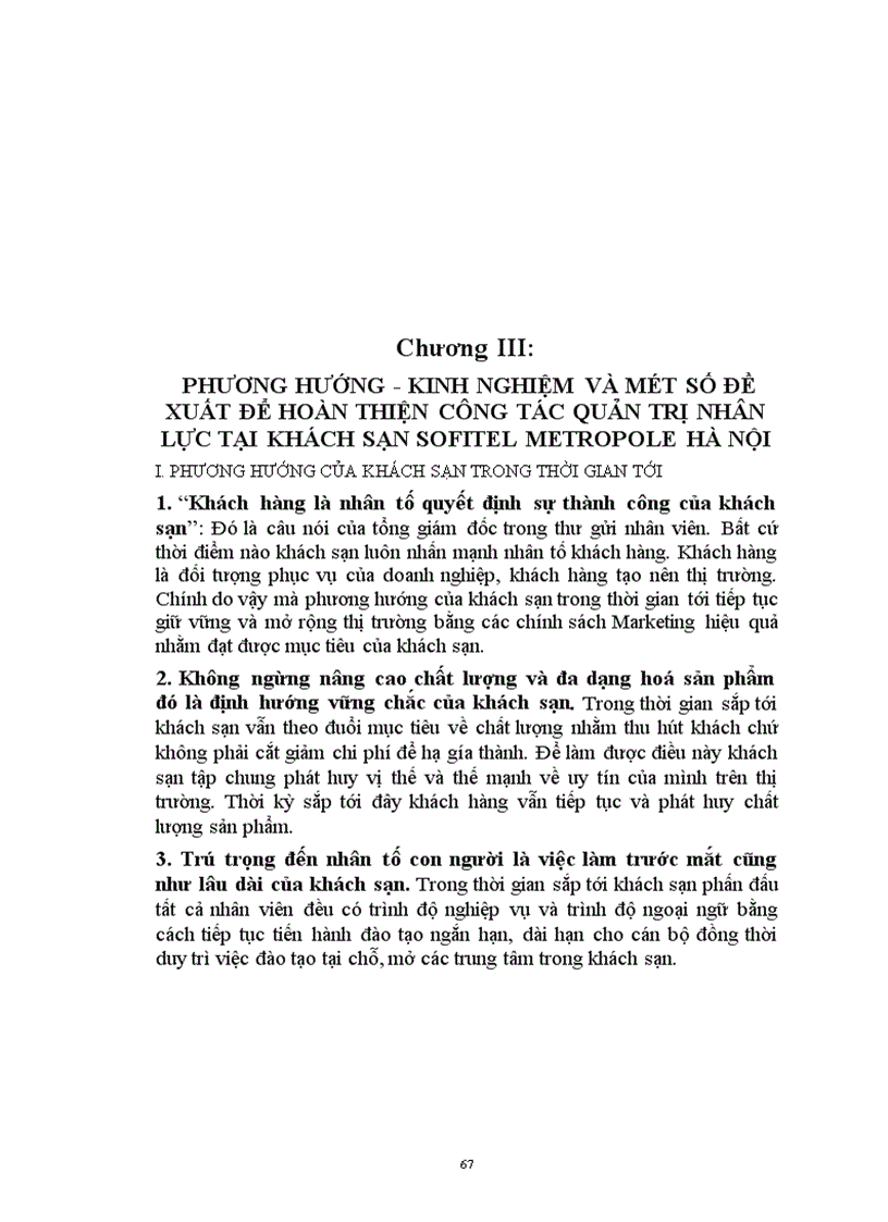 image for page Vấn đề quản trị nhân lực tại khách sạn Sofitel Metropole Hà nội kinh ngiệm và một số đề xuất 1