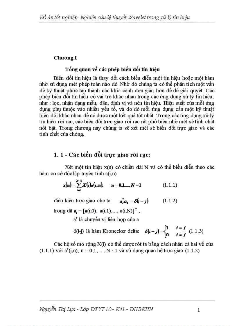 image for page Nghiên cứu lý thuyết wavelet trong xử lý tín hiệu