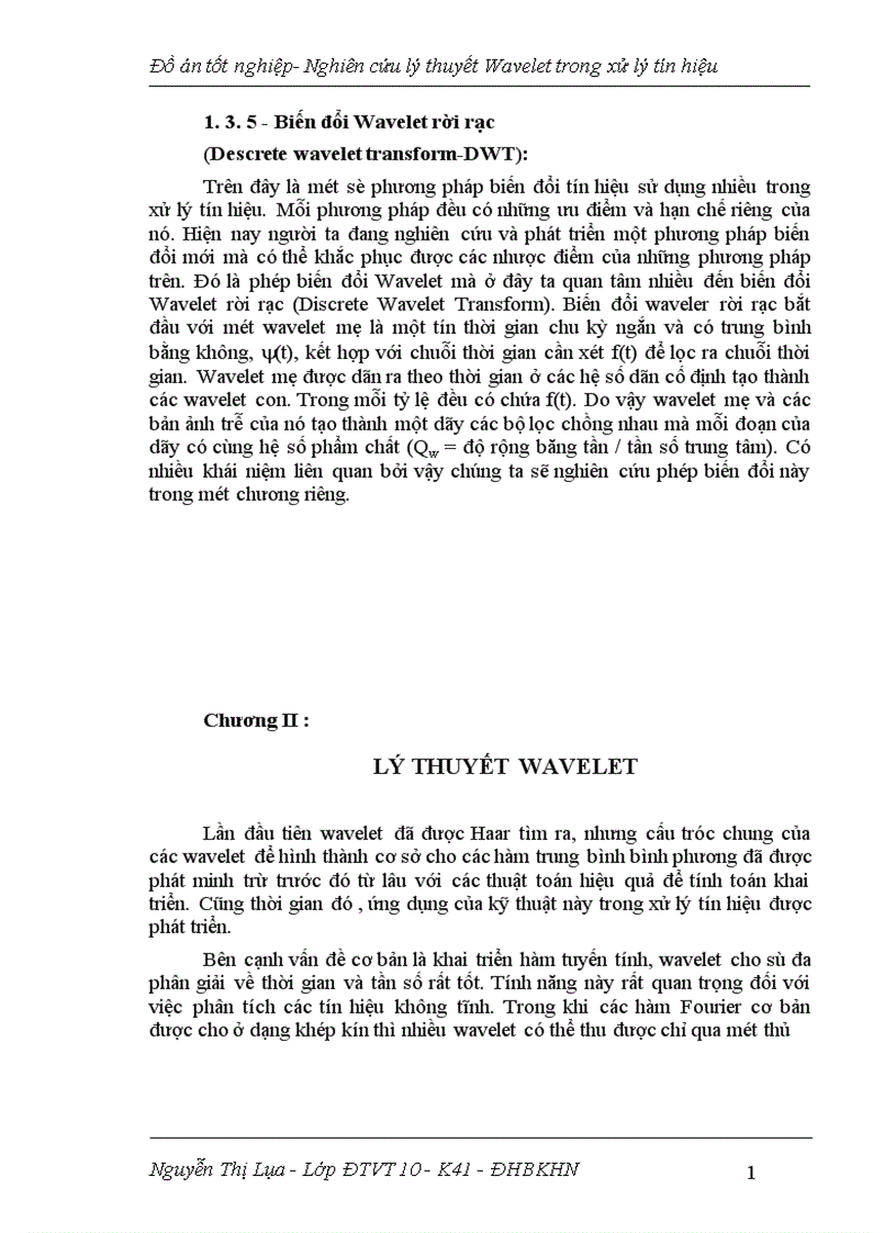 image for page Nghiên cứu lý thuyết wavelet trong xử lý tín hiệu