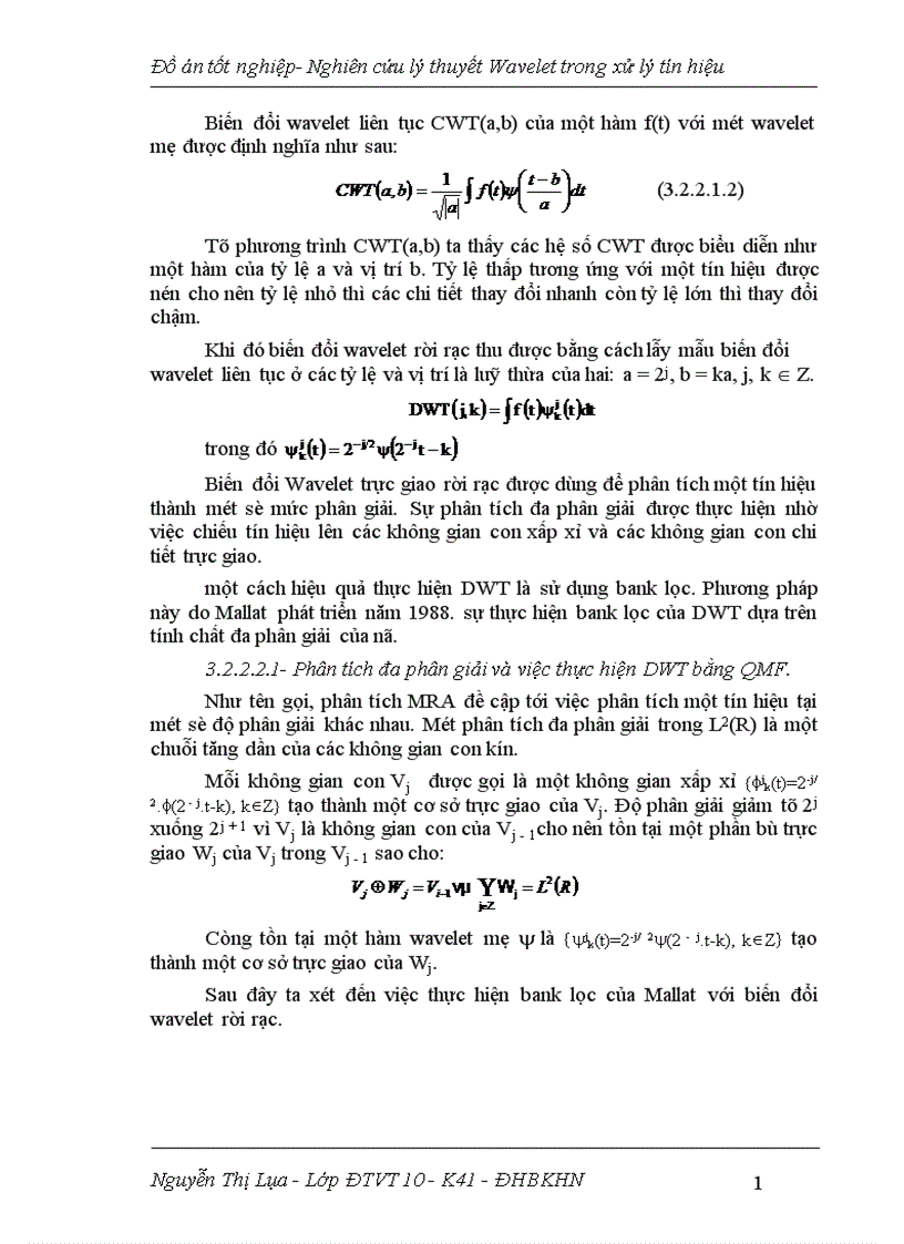 image for page Nghiên cứu lý thuyết wavelet trong xử lý tín hiệu