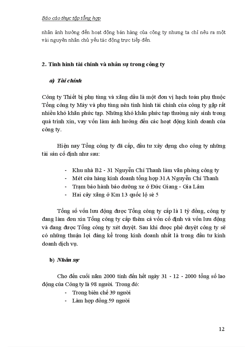 image for page Báo cáo thực tập tổng hợp của Công ty Thiết bị phụ tùng và xăng dầu