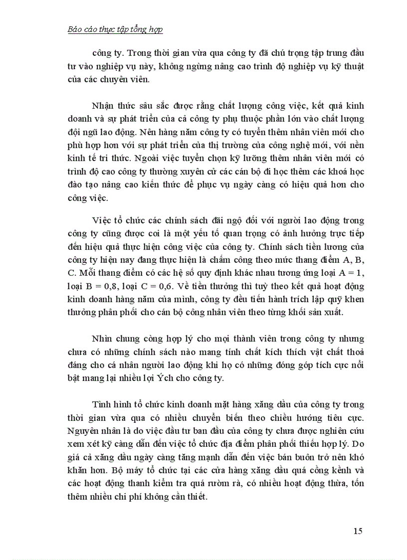 image for page Báo cáo thực tập tổng hợp của Công ty Thiết bị phụ tùng và xăng dầu