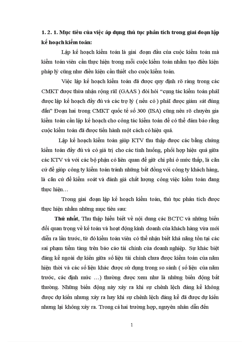 image for page Thủ tục phân tích trong giai đoạn lập kế hoạch kiểm toán 1