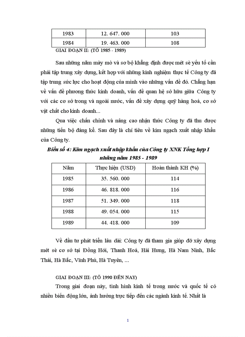 image for page báo cáo tổng hợp hoạt động của công ty xuất nhập khẩu tổng hợp I