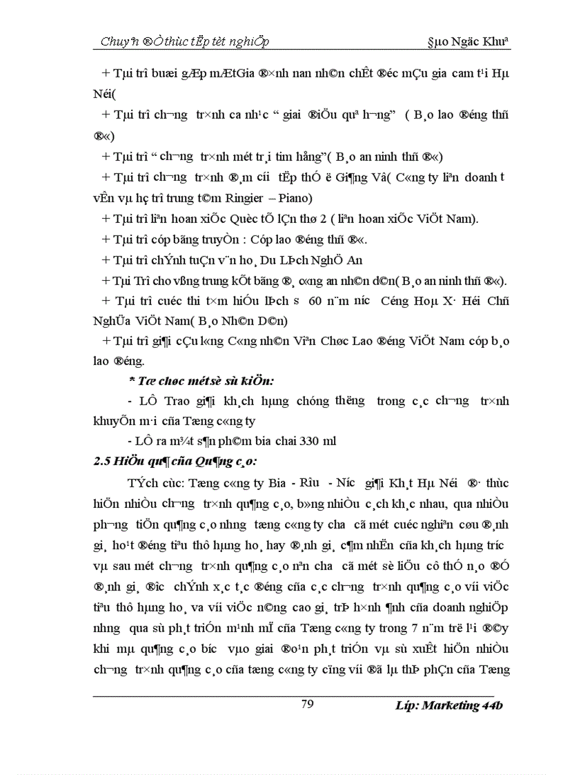 image for page Hoàn thiện chiến lược quảng cáo của Tổng công ty Bia Rượu Nước giải Khát Hà Nội 1